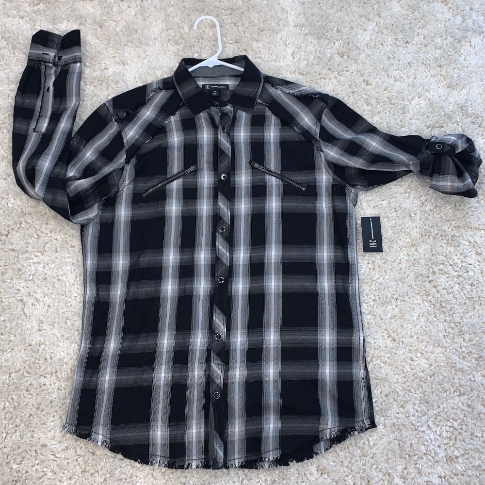 Men's INC Plaid Button Down